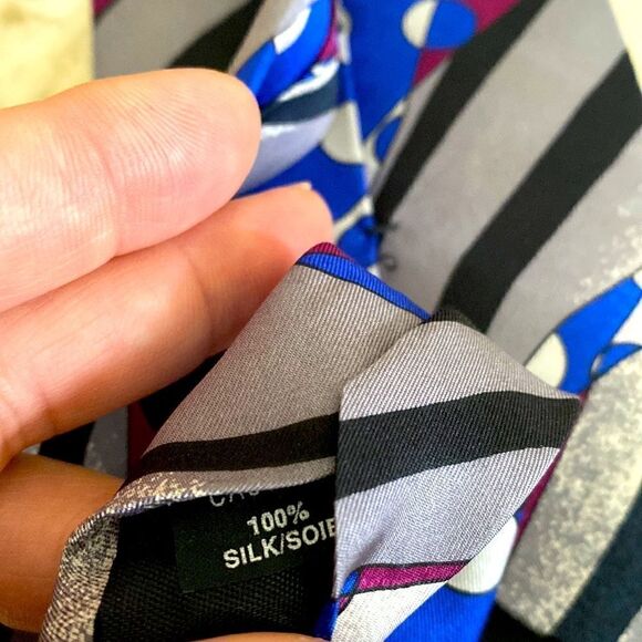 Vintage Pierre Cardin 100% Silk Tie Multi-Colour Stripes & Polka Dots - Picture 5 of 6